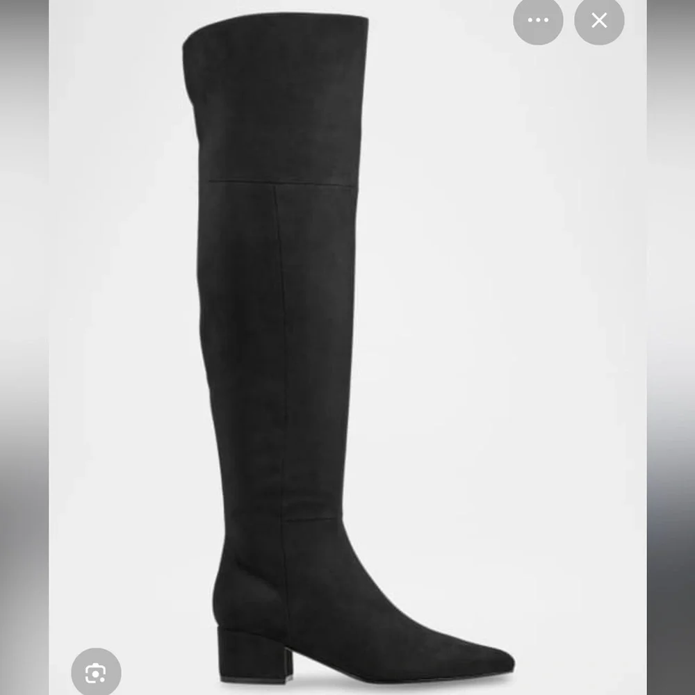 NEW Marc Fisher Women's LTD Lottie Over The Knee Black Suede Dress Boots 5.5 - Picture 1 of 7